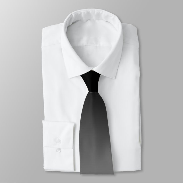 Cravate Gris moderne noir et argent (Attaché)