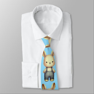 Cravate Gris salopette Lapin