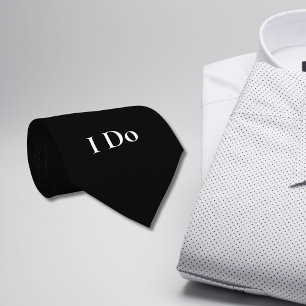 Cravate Groom's I Do Wedding Day Apparel Noir