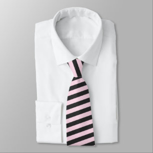 Cravate Groomsmans de chambre rose et noire Nom Fun Fact