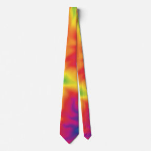 Cravate Groovy Retro 70s Hippie Rainbow Hues Tie Dye