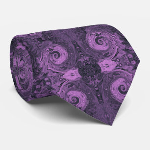 Cravate Groovy Rétro Abstrait Tourbillon Rose et Noir