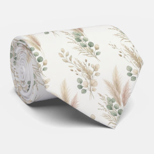Cravate Guirlande de botanique séchée à motif de Eucalyptu