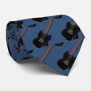 Cravate Guitares noires sur membre d'un groupe de musique