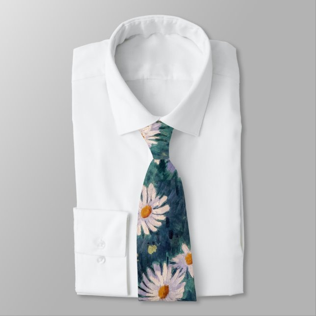 Cravate Gustave Caillebotte - Lit de marguerites, détails (Attaché)