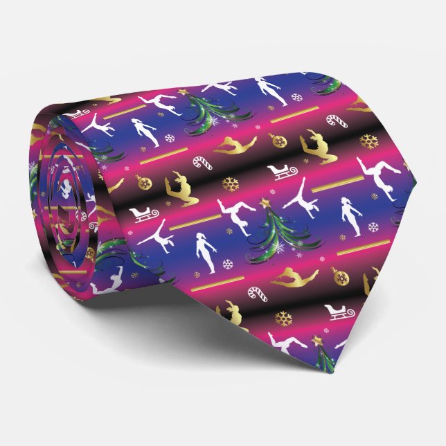 Cravate Gymnastique féminine Arbre de Noël (Roulé)