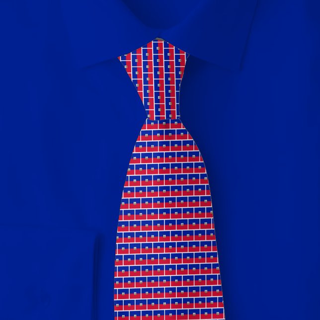 Cravate Haiti Flag Brick Pattern (Créateur téléchargé)