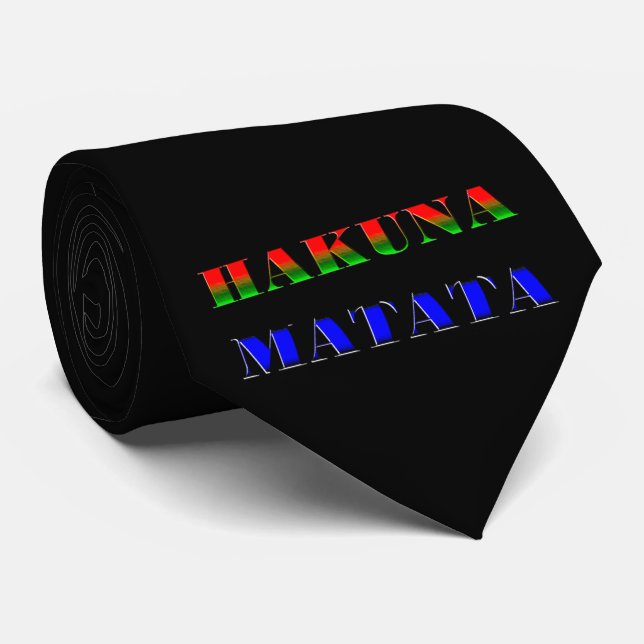 Cravate Hakuna Matata/expression africaine pour le cadeau (Roulé)
