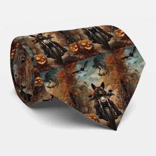 Cravate Halloween berger Anatolien moto équitation