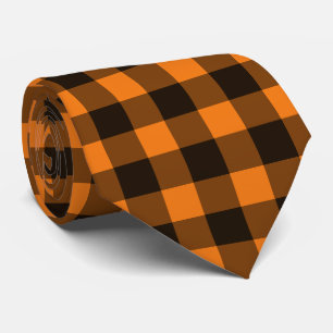 Cravate Halloween Black Orange En vichy Check Motif