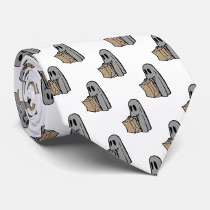 Cravate Halloween, Jolie Gris Fantôme, Trick Ou Treat, Boo