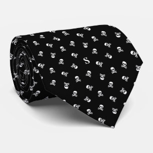 Cravate Halloween monogramme et crâne croisé