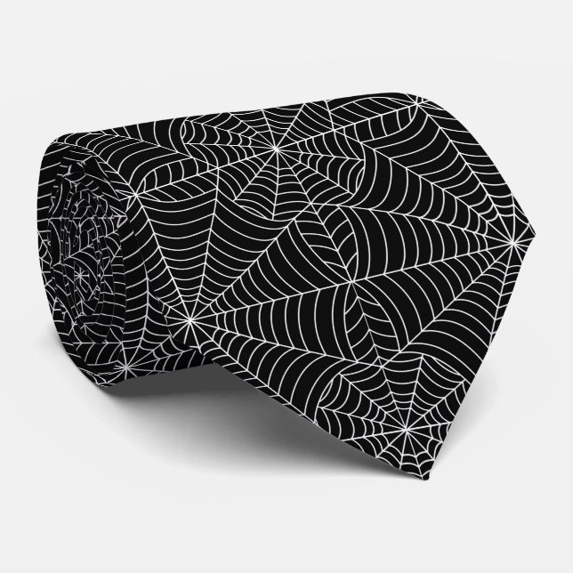 Cravate Halloween Spider Web sur le Motif noir (Roulé)