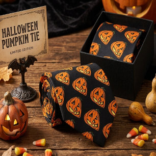Cravate Halloween Wonky Citrouille