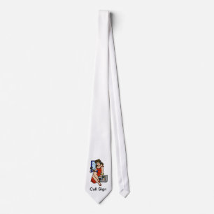 Cravate Ham Radio Brunette Pin-up Girl Necktie Personnalis