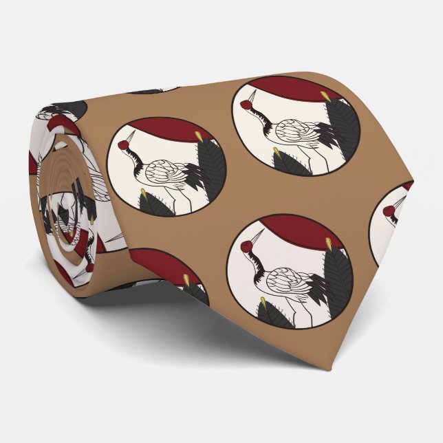 Cravate Hanafuda "Matsu-ni-tsuru" (Roulé)