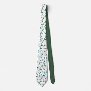Cravate Happy Green Clover Feuille Motif d'art III
