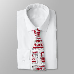 Cravate Happy Holidays timbre rouge sur formulaire de taxe