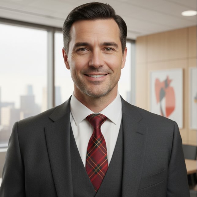 Cravate Heritage Burgundy Plaid (Créateur téléchargé)