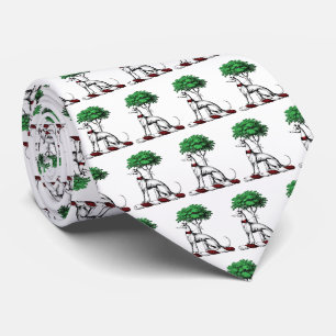 Cravate Héritier de Greyhound Whippet avec arbre héraldiqu