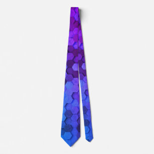 Cravate hexagones violets