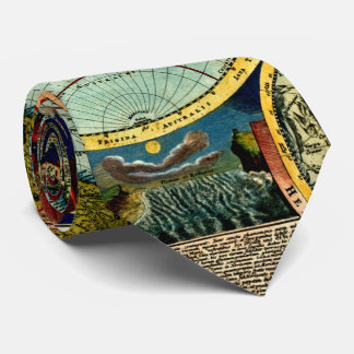 Cravate Histoire d'art vintage du monde de carte antique