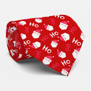 Cravate Ho Ho Ho Ho Cute Père Noël Head Motif de Noël