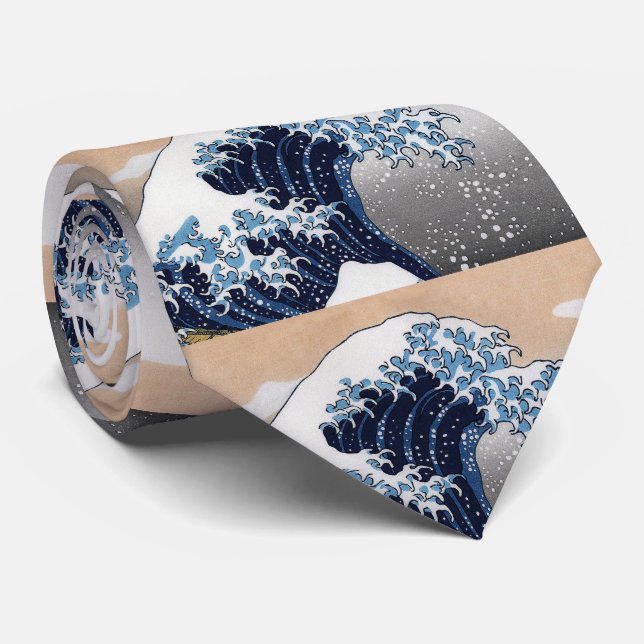 Cravate Hokusai, La Grande Vague de Kanagawa (Roulé)