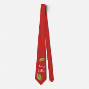 Cravate Holiday Holly Jolly Red Christmas