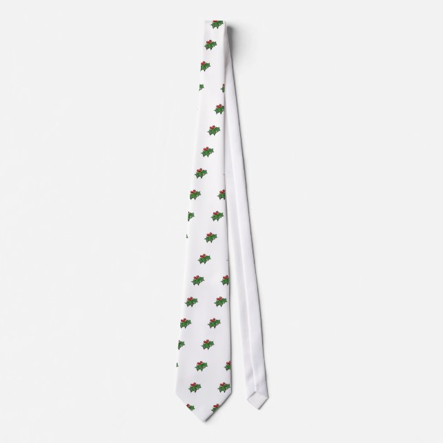 Cravate Holly Feuilles, Holly baies, fun vacances botaniqu (Devant)