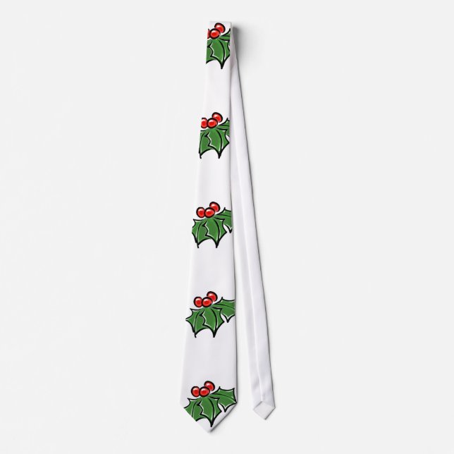 Cravate Holly Feuilles, Holly baies, fun vacances botaniqu (Devant)