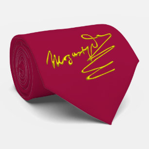 Cravate HOMAGE À MOZART Gold Signature Du Compositeur Red