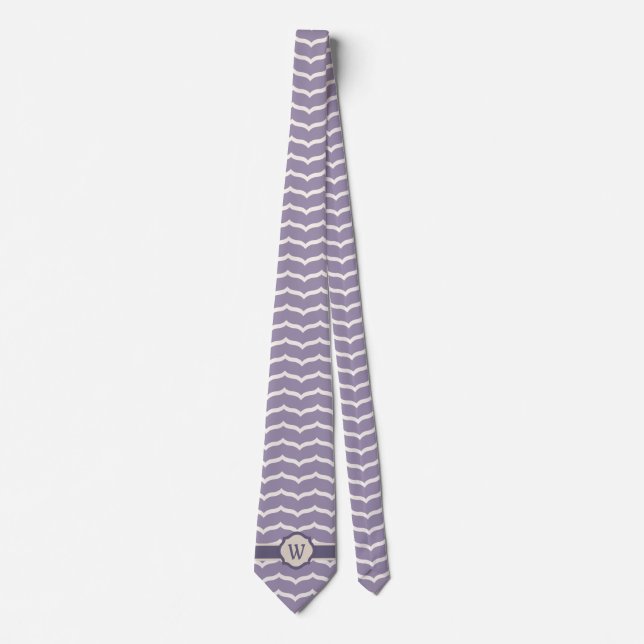 Cravate homme à zigzag fleuri (Devant)