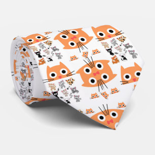 Cravate Homme Designer Whimsical Cats