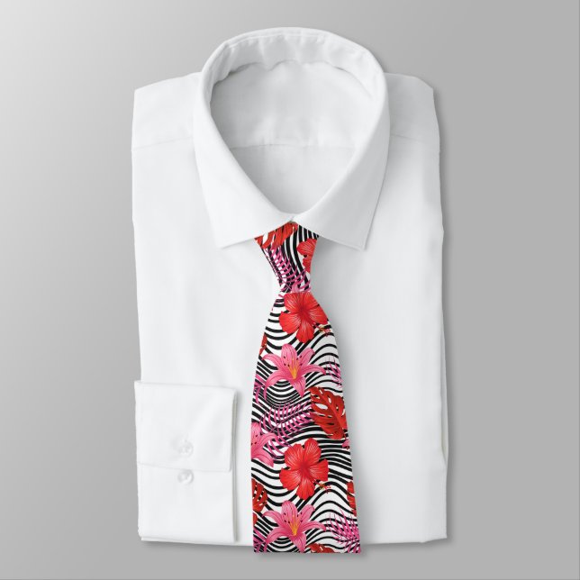 Cravate homme Palmiers tropicaux Floral (Attaché)