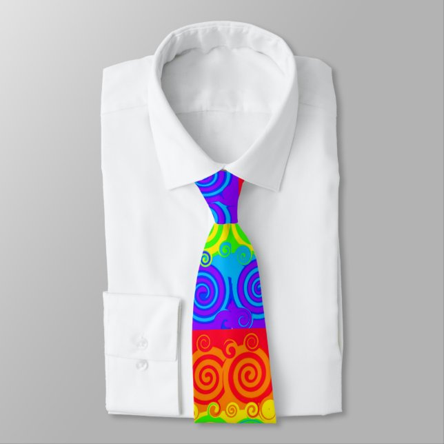 Cravate homme Rainbow Swirl (Attaché)