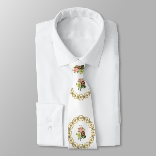 Cravate Hommes Designer Floral (Attaché)