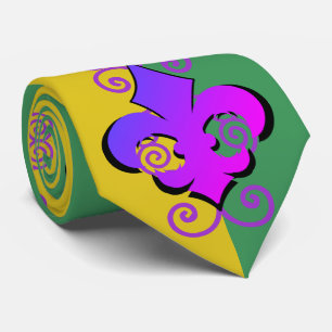 Cravate Hommes Mardi Gras Fleur-de-Lis