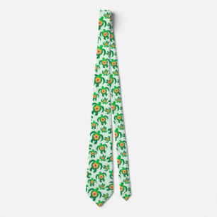 Cravate Honu Green Sea Turtles Hibiscus Flowers