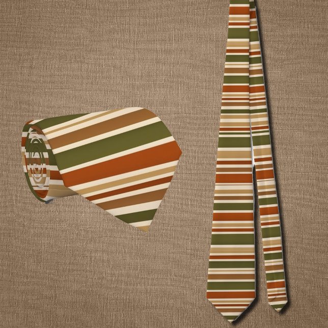 Cravate horizontal   stripes in  retro autumn mood  (Créateur téléchargé)