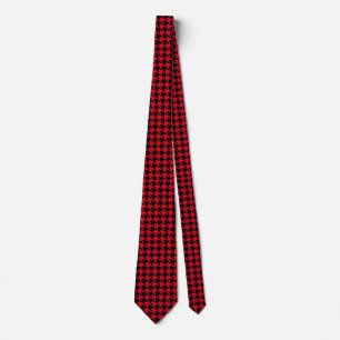 Cravate houndstooth pattern black and red tie