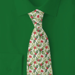 Cravate Houx de Noël & Gui