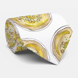 Cravate Hummus Houmous Pois Chickpeas Méditerranéen Plongé