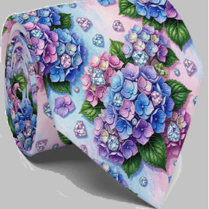 Cravate Hydrangeas & Diamonds Collier de mariage et d'év