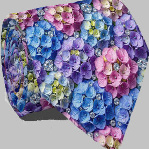 Cravate Hydrangeas & Diamonds Collier de mariage et d'év