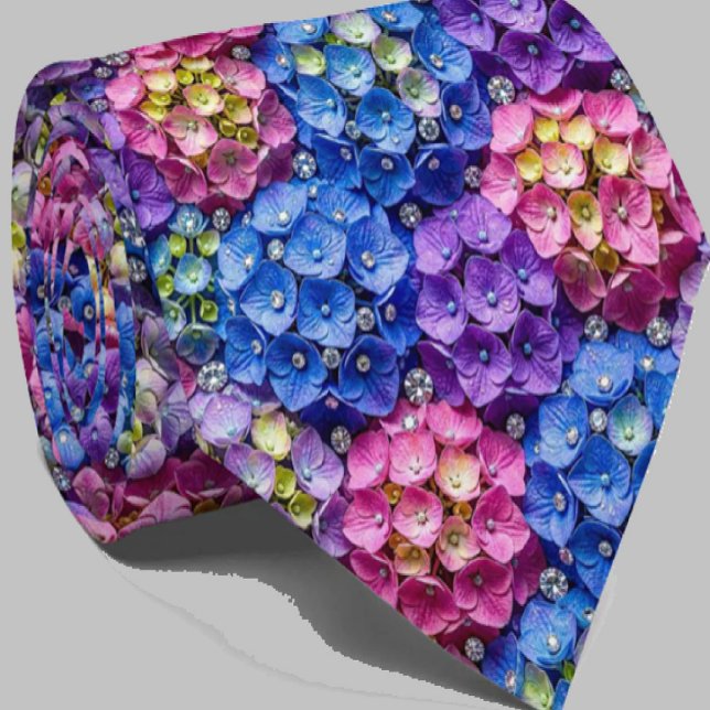 Cravate Hydrangeas & Diamonds | Collier de mariage et d'év (Créateur téléchargé)