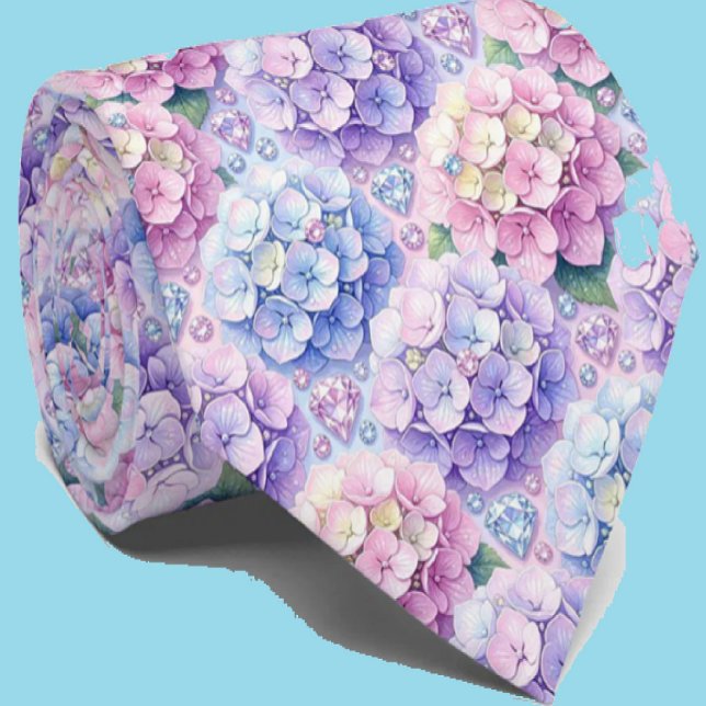 Cravate Hydrangeas & Diamonds | Collier de mariage et d'év (Créateur téléchargé)