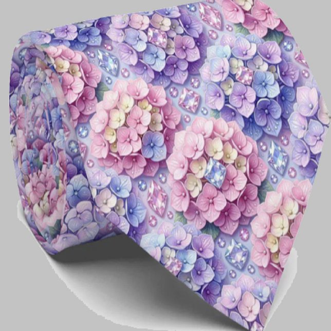 Cravate Hydrangeas & Diamonds | Collier de mariage et d'év (Créateur téléchargé)