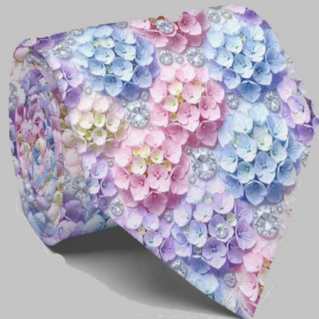 Cravate Hydrangeas & Diamonds | Collier de mariage et d'év (Créateur téléchargé)