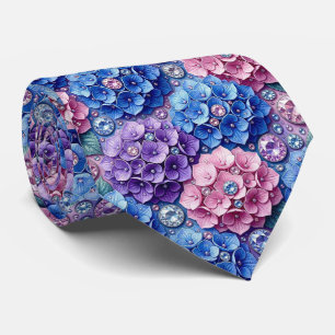Cravate Hydrangeas & Diamonds   Collier de mariage et d'év
